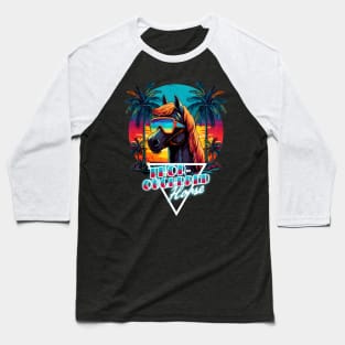 Retro Wave Thoroughbred Miami Horse Baseball T-Shirt